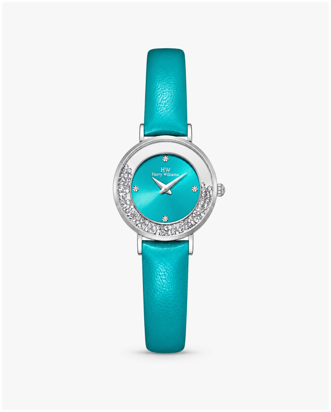 Curved Rhinestone Bezel Leather