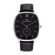 Downing Street Large Quartz Watch – Cushion Case, Leather Strap & Small Seconds