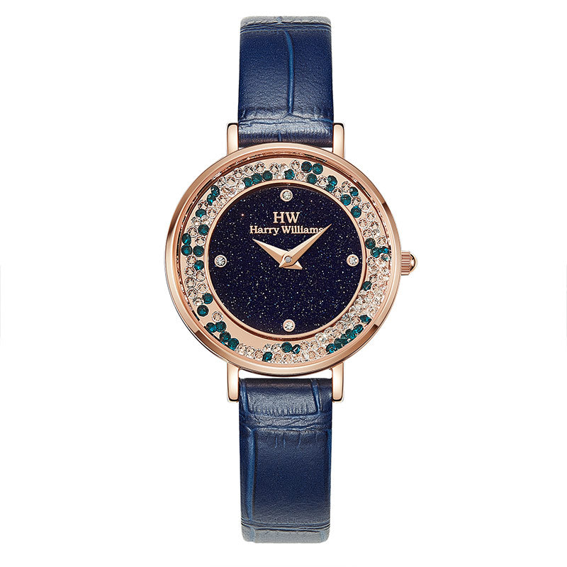 Harry Williams Full Star Natural Crystal Aventurine Quartz Women's Watch