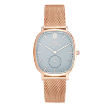 Downing Street Compact Quartz Watch – Cushion Case, Mesh Bracelet & Small Seconds