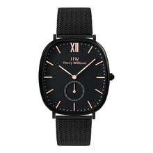 Downing Street Large Quartz Watch – Cushion Case, Mesh Bracelet & Small Seconds