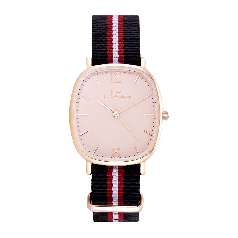 Harry Williams Ultra Thin Minimalist Women's Quartz Watch Nylon Strap