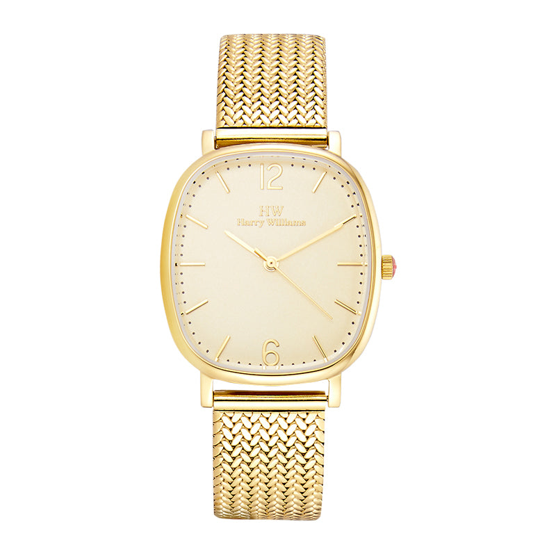 Harry Williams Ultra Thin Minimalist Mesh Strap Quartz Watch Women's Mesh Strap