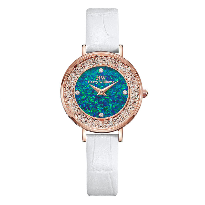 Harry Williams Full Star Natural Crystal Aventurine Quartz Women's Watch