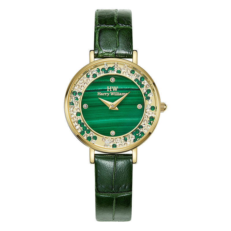 Harry Williams Full Star Natural Crystal Aventurine Quartz Women's Watch