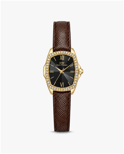 Diamond Dial Quartz Leather
