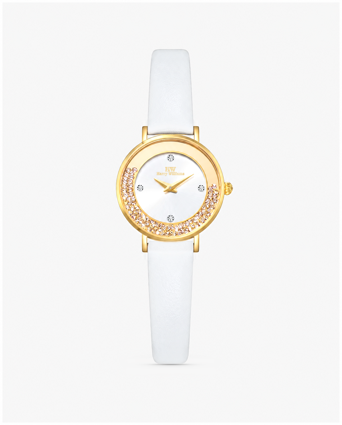 Curved Rhinestone Bezel Leather