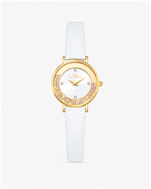 Curved Rhinestone Bezel Leather