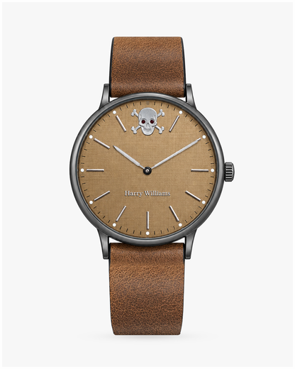 Gothic Skull Thin Dial Leather