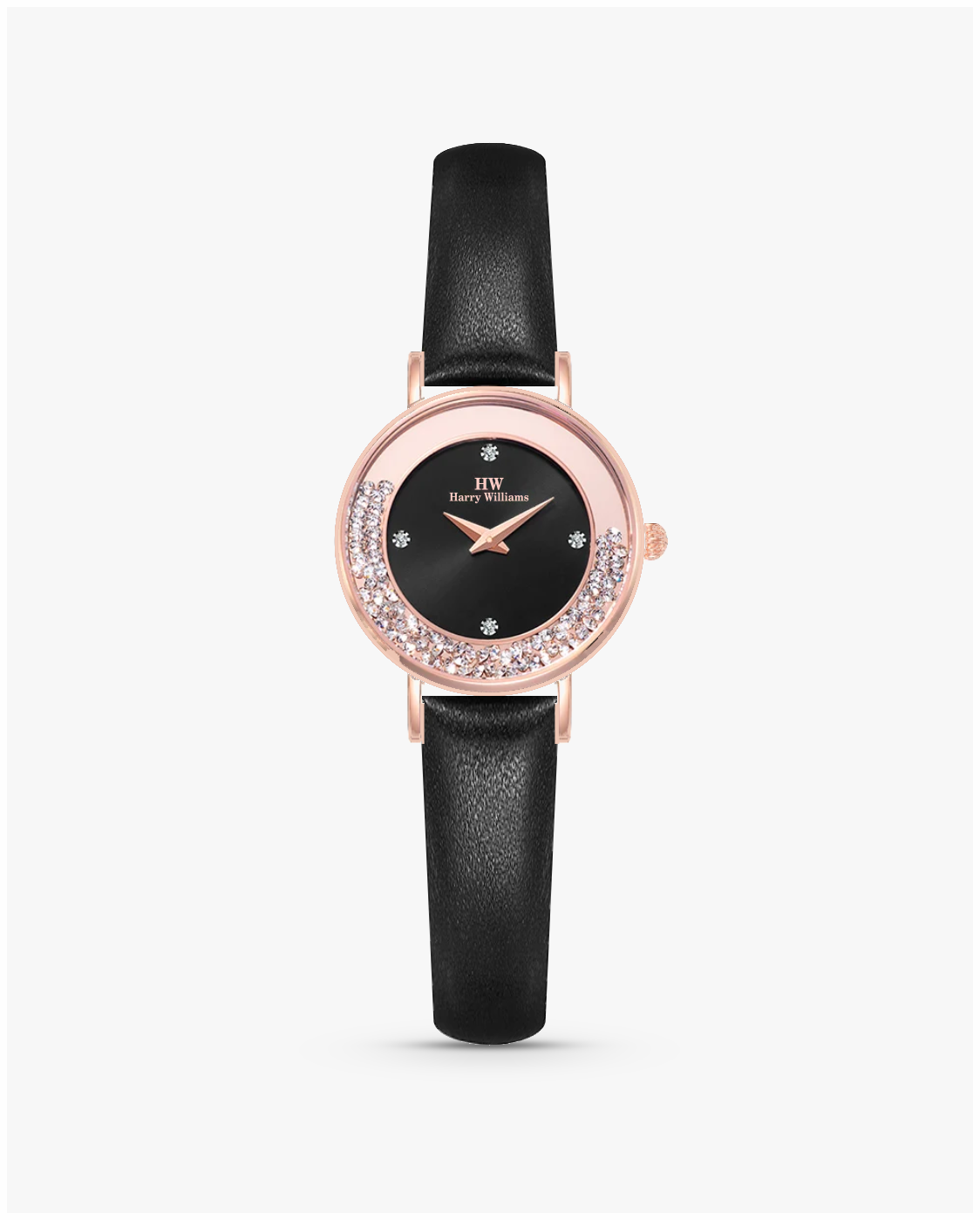 Curved Rhinestone Bezel Leather