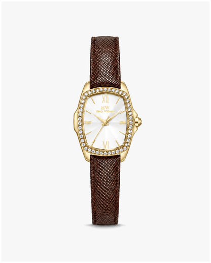 Diamond Dial Quartz Leather
