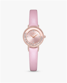 Curved Rhinestone Bezel Leather